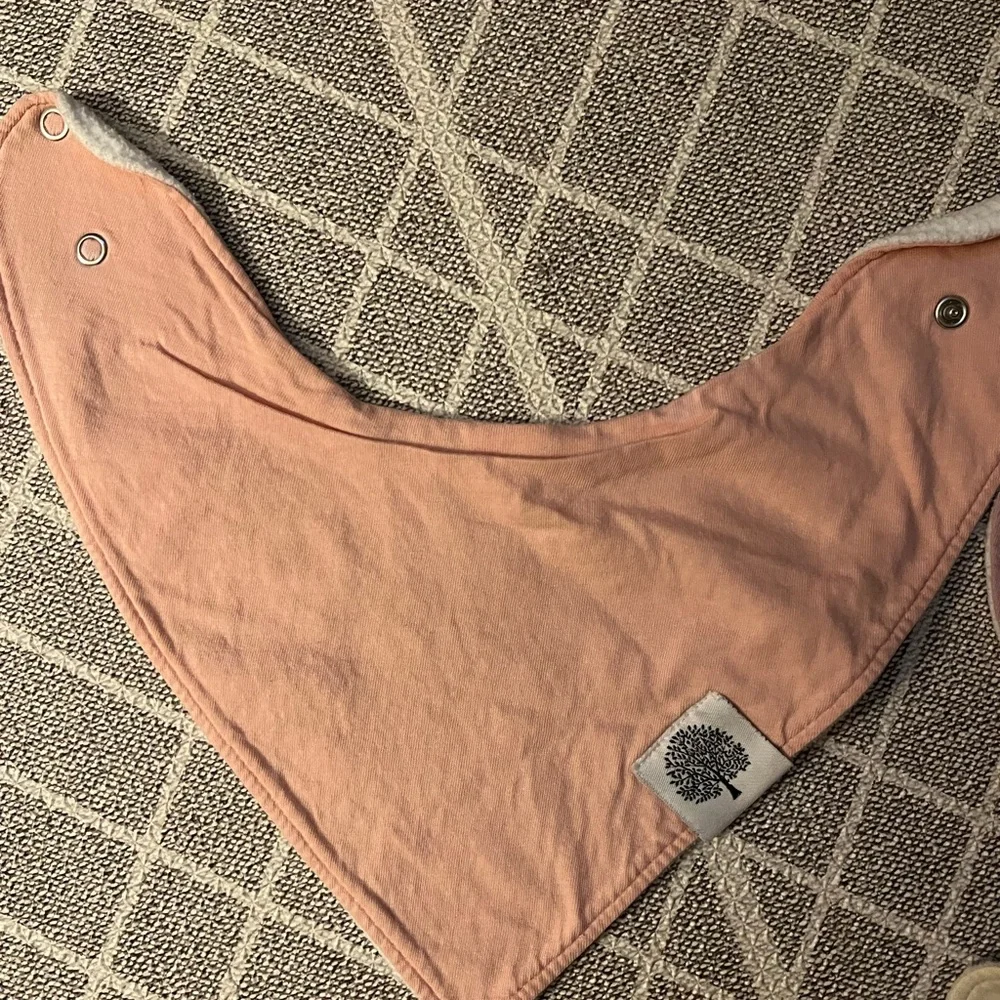 Parker baby drool Bibs Set in Pink, Cream, and dark pink